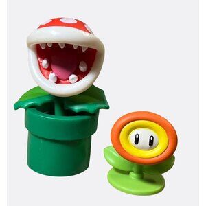 Super Mario Piranha Plant and Fire Flower Mini Figures